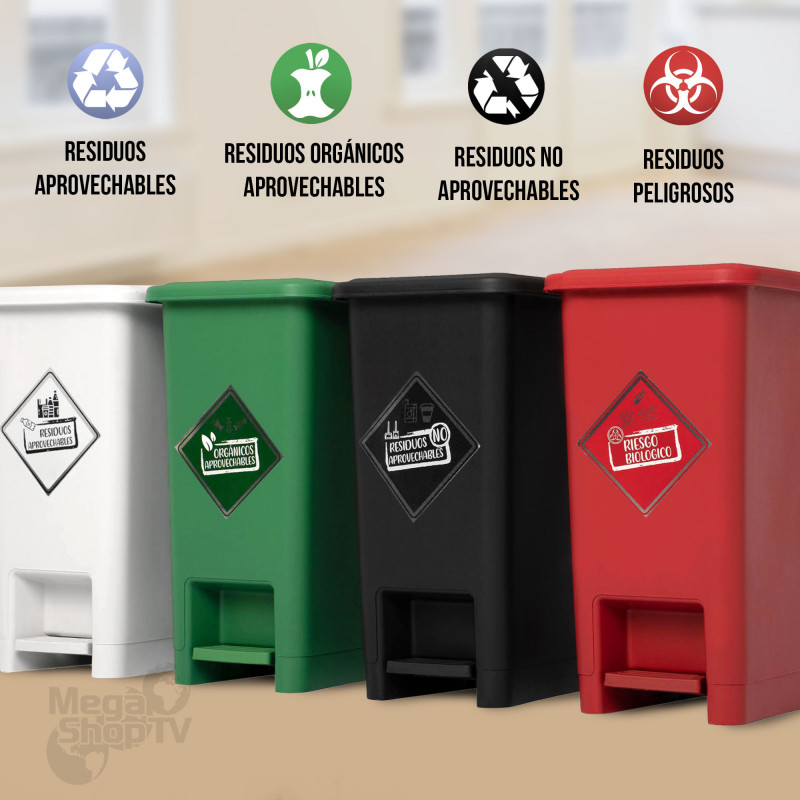 colores canecas de reciclaje